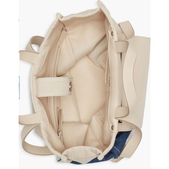 Lucky Brand Soue Top Handle Shoulder Strap Twill Canvas Tote Bag in Blue Tie Dye - Picture 11 of 11